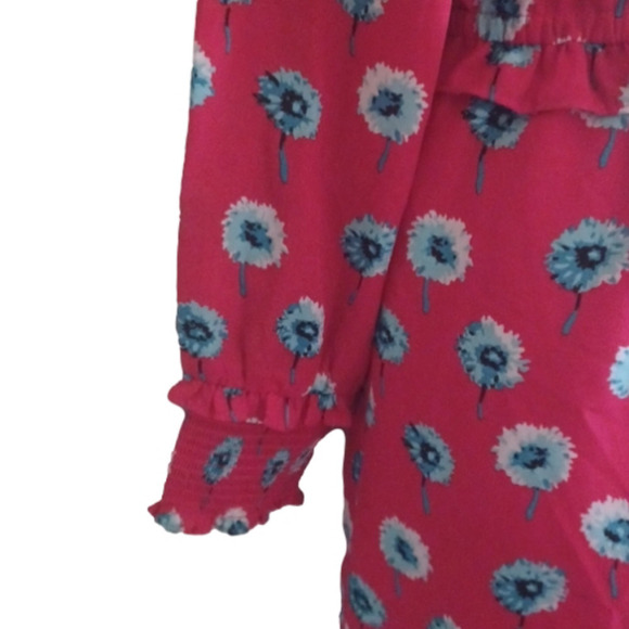 J . Crew floral dress size 2.Red with Blue and off white flowers. Beautiful. - Picture 4 of 15